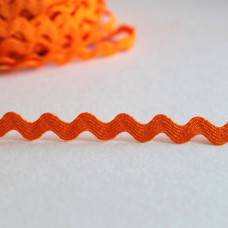 Тесьма Зиг-заг оранжевого цвета, ширина 5 мм, длина 90 см