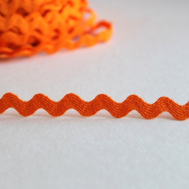 Тесьма Зиг-заг оранжевого цвета, ширина 5 мм, длина 90 см