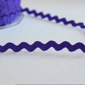 Тесьма Зиг-заг фиолетового цвета, ширина 5 мм, длина 90 см