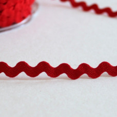 Тесьма Зиг-заг красного цвета, ширина 5 мм, длина 90 см
