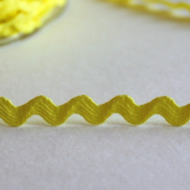 Тесьма Зиг-заг желтого цвета, ширина 5 мм, длина 90 см