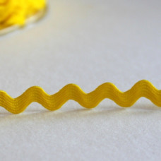 Тесьма Зиг-заг ярко-желтого цвета, ширина 5 мм, длина 90 см