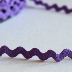 Тесьма Зиг-заг сиреневого цвета, ширина 5 мм, длина 90 см