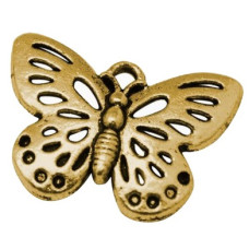 Металева підвіска "Метелик", античне золото, 25х17 мм, 1 шт