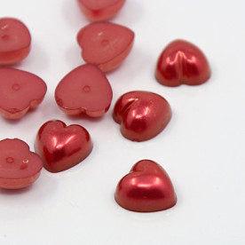 Набір прикрас темно-червоного кольору Сердечка, 10х10 мм, 10 шт