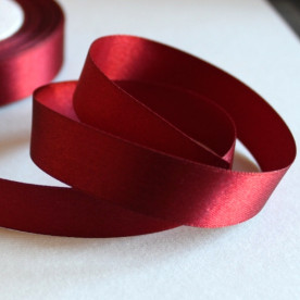 Атласная лента бордового цвета, длина 90 см, ширина 16 мм