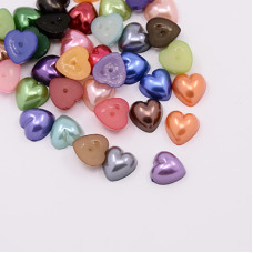 Набор разноцветных пластиковых украшений Сердечки, 10 шт, 10х10 мм