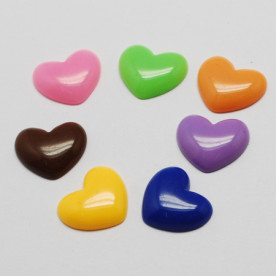 Набір різнокольорових пластикових прикрас "Сердечка", 10 шт, 15х13 мм