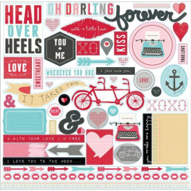 Лист з наклейками Head Over Heels, 30х30 см від Echo Park