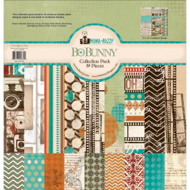 Набір паперу Mama-Razzi, 30х30 см, 18 аркушів + наклейки від Bo Bunny