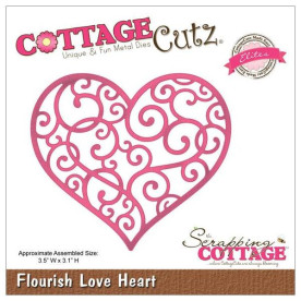 Ніж для вирізання Flourish Love Heart від CottageCutz
