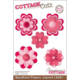 Ножі для вирізання Layered Sweetheart Flowers від CottageCutz
