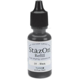 Наповнювач для подушечки з чорнилом Staz-On Ink - Jet Black, 15 мл від Tsukineko