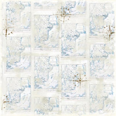 Односторонній папір Scandinavian Map, 30х30 см від Magnolia