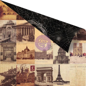 Двусторонняя бумага Cartes Postale, 30х30 см от компании Prima