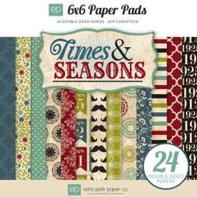 Набір паперу Times & Seasons 12 двосторонніх аркушів 15х15 см від Echo Park