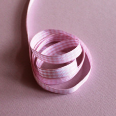 Лента, розовая клетка, ширина 10 мм, длина 90 см