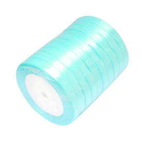 Атласна стрічка блакитного кольору, ширина 10 мм, довжина 90 см