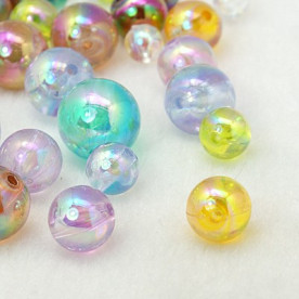 Набір різнокольорових круглих намистин, 4 - 16 мм, 55 шт