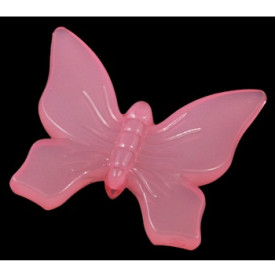 Пластикова намистина рожевого кольору "Метелик", 1 шт, 42х37 мм