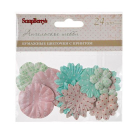 Набір квіточок 25мм, 30мм, 38мм Ангельське шебби, 24 шт від Scrapberry's