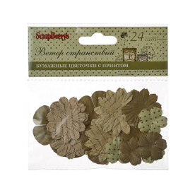 Набор цветочков 25мм, 30мм, 38мм Ветер путешествий, 24 шт от Scrapberry's