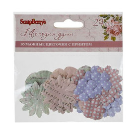 Набір квіточок 25мм, 30мм, 38мм Мелодія душі, 24 шт від Scrapberry's
