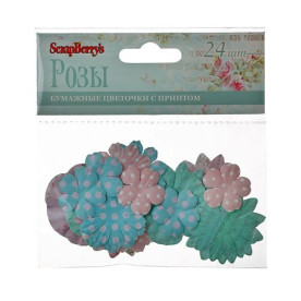 Набор цветочков 25мм, 30мм, 38мм. Розы, 24 шт от Scrapberry's