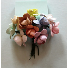 Набір декоративних квіток вишні в різних тонах пастельного кольору 10 шт.