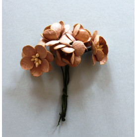 Набір декоративних квіток вишні світло-коричневого кольору 5 шт.