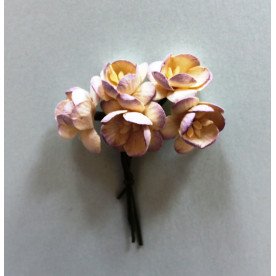 Набор декоративных цветков вишни в кремово-сиреневых тонах 5 шт.