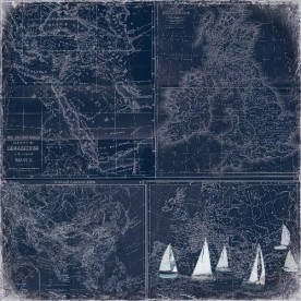 Двусторонняя бумага Там, где море! Морские глубины -   30,5 х 30,5 см  от ScrapBerry's