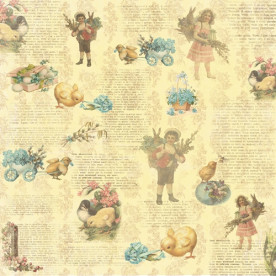 Двусторонняя бумага Весенний Праздник. Незабудка - 30,5х30,5 см от ScrapBerry's