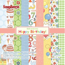 Набір паперу З Днем народження! - 15х15 см, 24 листа від ScrapBerry's