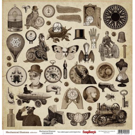 Двосторонній папір Механічні ілюзії - 30,5х30,5 см від ScrapBerry's