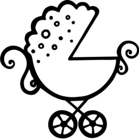 Акриловий штамп Коляска 4.2х4.2 см