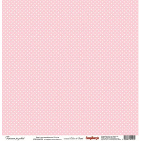 Двусторонняя бумага Симпл Горошек и полоски нежно-розовые 30,5х30,5 см от ScrapBerry's