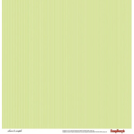 Двусторонняя бумага Симпл Горошек и полоски зеленые 30,5х30,5 см от ScrapBerry's