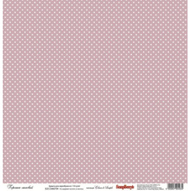 Двусторонняя бумага Симпл Горошек и полоски лиловые 30,5х30,5 см от ScrapBerry's