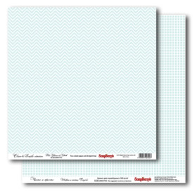 Двусторонняя бумага Симпл Шеврон и клетка голубой 30,5х30,5 см от ScrapBerry's