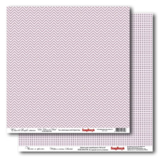 Двусторонняя бумага Симпл Шеврон и клетка лиловый 30,5х30,5 см от ScrapBerry's