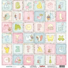 Односторонній папір Забава: Алфавіт 30,5 х30, 5 від ScrapBerry's