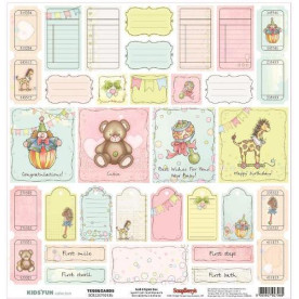 Односторонній папір Забава: Теги та Картки (англ). 30,5х30,5 см від ScrapBerry's