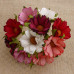Набор из 5 декоративных цветков хризантемы 45 мм в красных тонах
