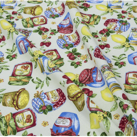 Тканина рогожка набивна, Варення, щільність 165, 50х50 см, бавовна 100%