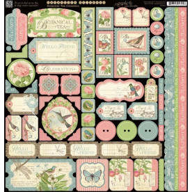 Набір наклейок Botanical Tea 30х30 см від Graphic 45