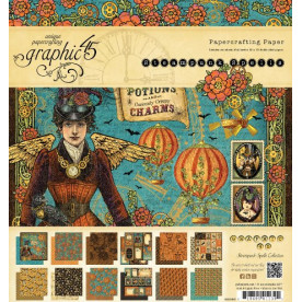 Набір двосторонньої Скрапбумага Steampunk Spells 20х20 см 12 аркушів від Graphic 45