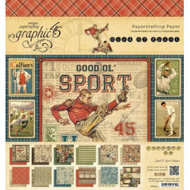 Набір двосторонньої Скрапбумага Good Ol 'Sport 20х20 см 12 аркушів від Graphic 45