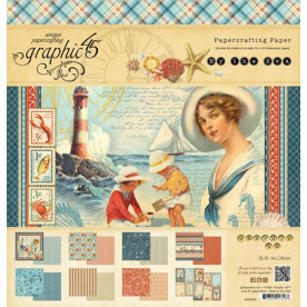 Набір двостороннього паперу By the Sea 30х30 см 8 листів від Graphic 45