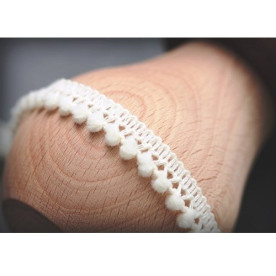 Лента с помпонами белая, 1 см., 2 м. от Scrapberry's